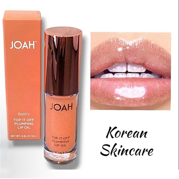 NEW IN BOX Korean JOAH Top it Off Plumping Lip Oil ~ Bellini 🍑 - Picture 1 of 9